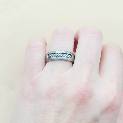 David Yurman Titanium Cable Inlay Band Ring | Certified Pre-Owned  AYW Luxury #