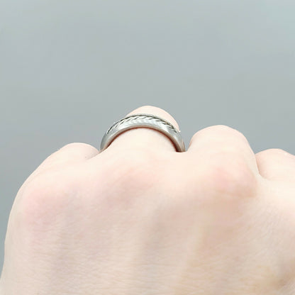 David Yurman Titanium Cable Inlay Band Ring | Certified Pre-Owned  AYW Luxury #