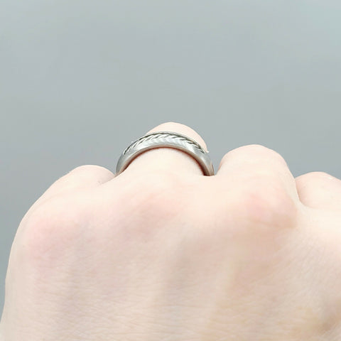  David Yurman Grey Titanium Cable Inset Band