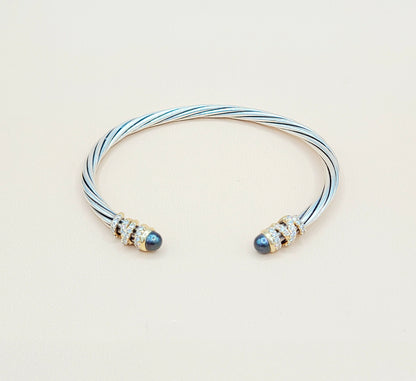 David Yurman Helena Grey Pearl Diamond  Bracelet Certified Pre-Owned  AYW Luxury #