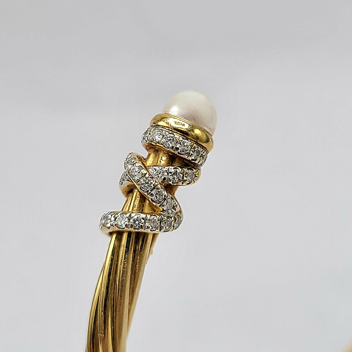 David Yurman Helena Bracelet in 18K Yellow Gold with Pearls and Diamonds, 4mm