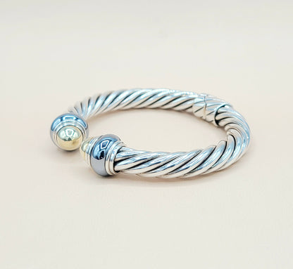 David Yurman Hematite Rondelle Gold Dome Cable Bracelet | Certified  AYW Luxury #