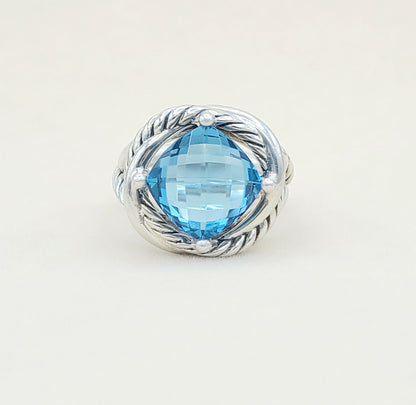 David Yurman Infinity 11mm Hampton Blue Topaz Ring