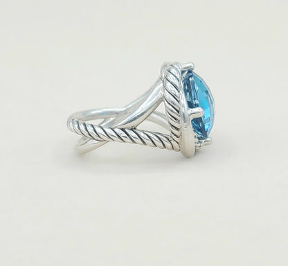 David Yurman Infinity 11mm Hampton Blue Topaz Ring