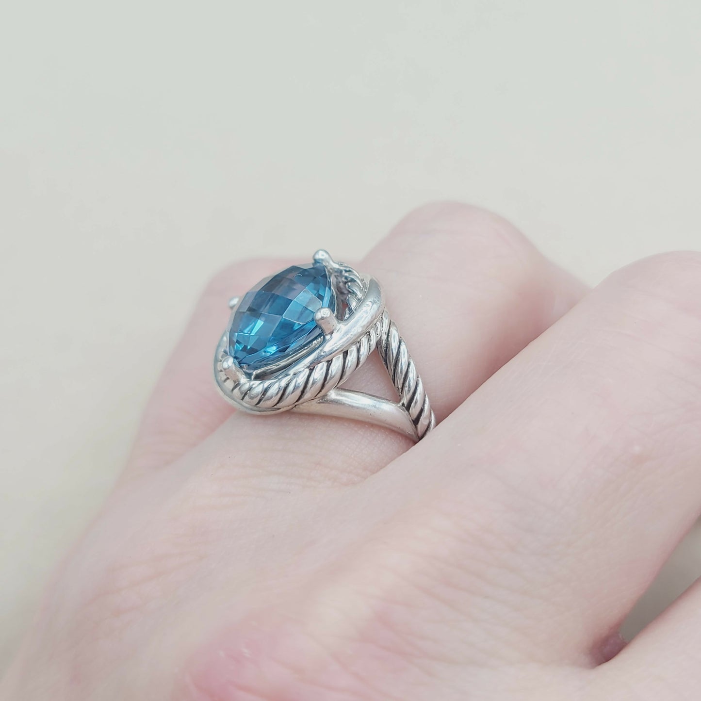 David Yurman Infinity 11mm Hampton Blue Topaz Ring