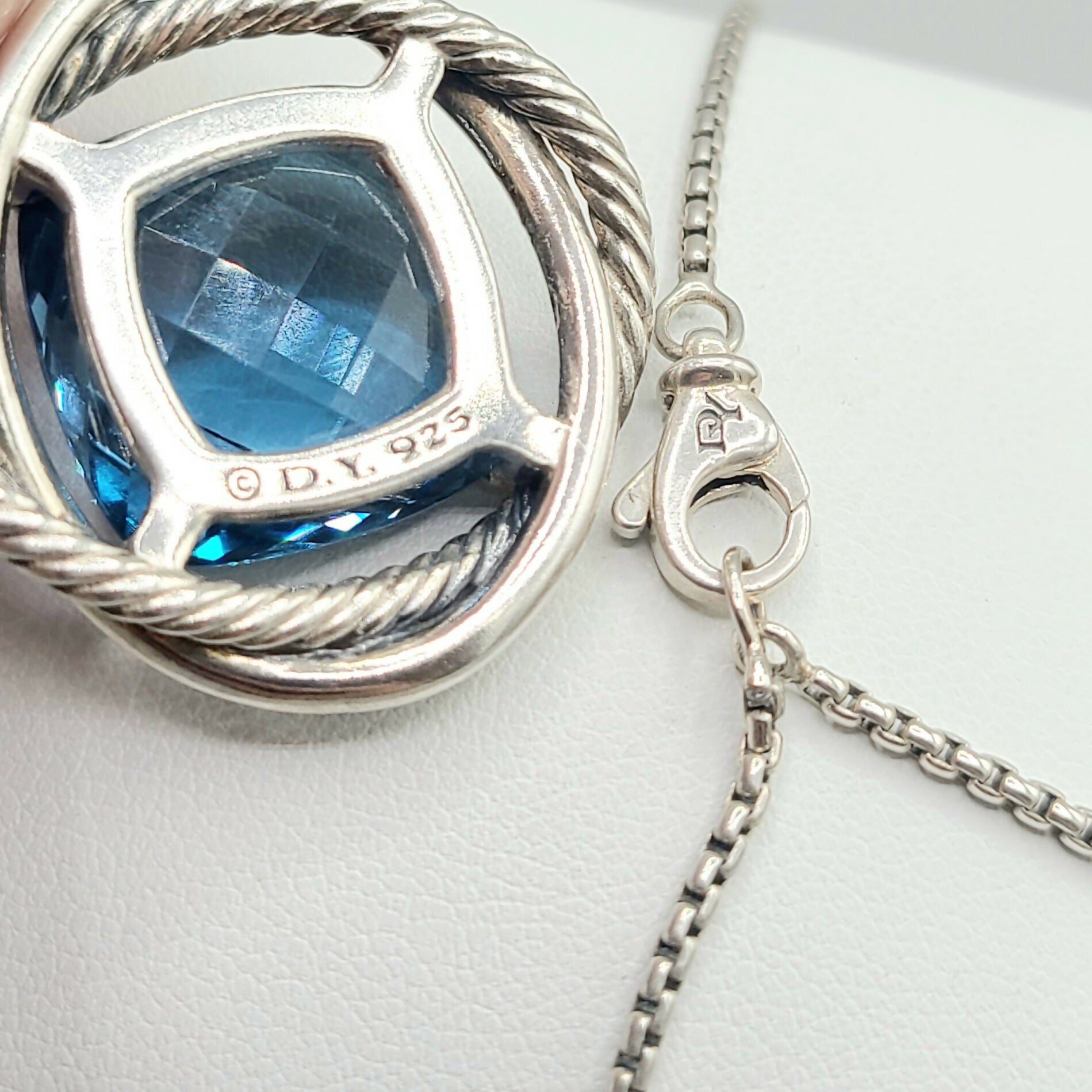 David Yurman Infinity Blue Topaz 17mm Pendant Enhancer | Certified    #