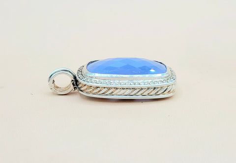  David-Yurman-Albion-Chalcedony &-Diamond-Elongated Pendant