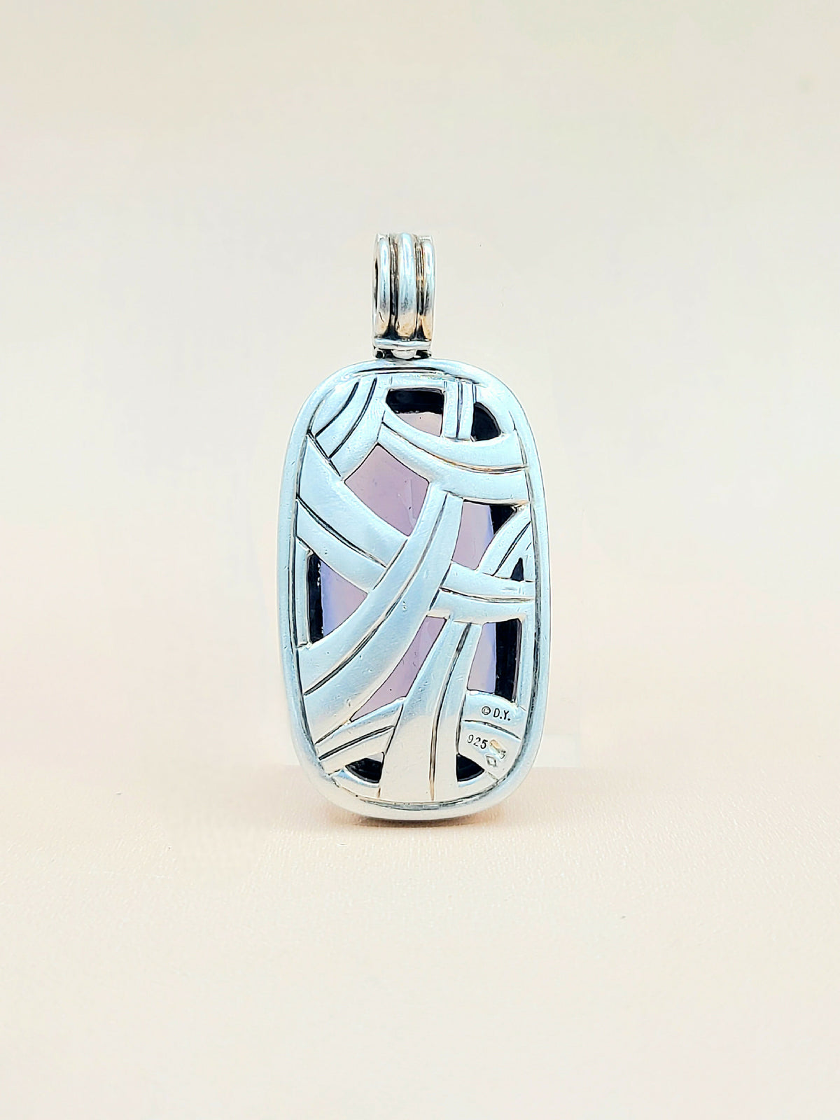  David-Yurman-Albion-Chalcedony &-Diamond-Elongated Pendant