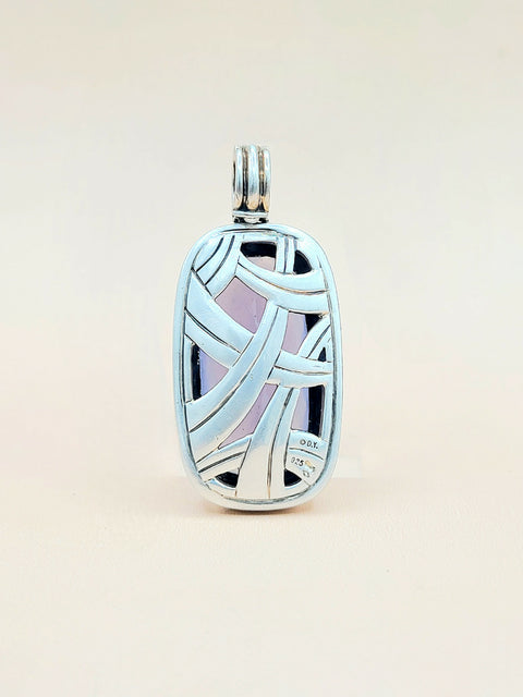  David-Yurman-Albion-Chalcedony &-Diamond-Elongated Pendant