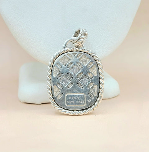  David Yurman  Albion Jumbo Smoky Quartz Silver & Gold Pendant-Enhancer