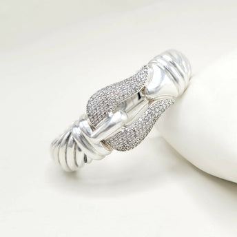 David Yurman Jumbo Waverly Buckle Bracelet With Diamonds
