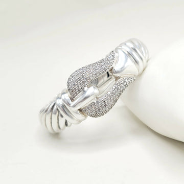 David Yurman Jumbo Waverly Buckle Bracelet With Diamonds