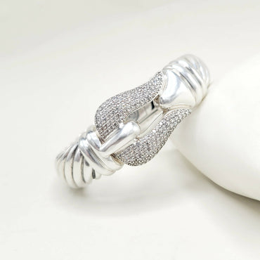 David Yurman Jumbo Waverly Buckle Bracelet With Diamonds