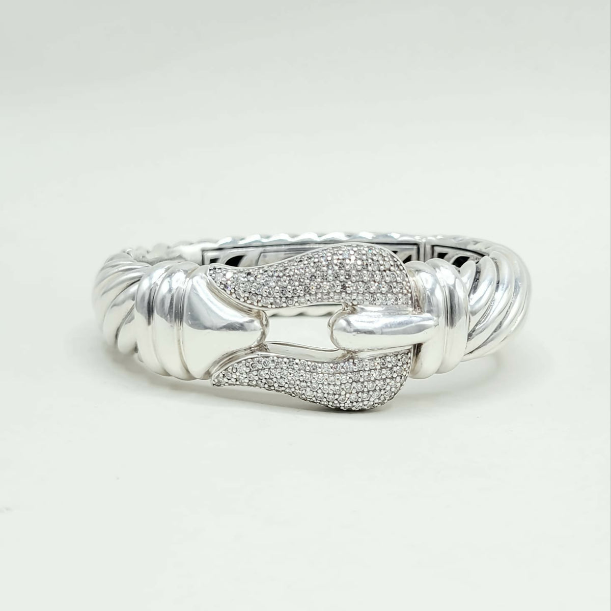 David Yurman Jumbo Waverly Buckle Bracelet With Diamonds