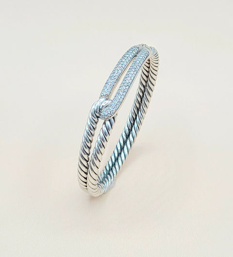  David Yurman Labyrinth Single Loop Diamond Bracelet