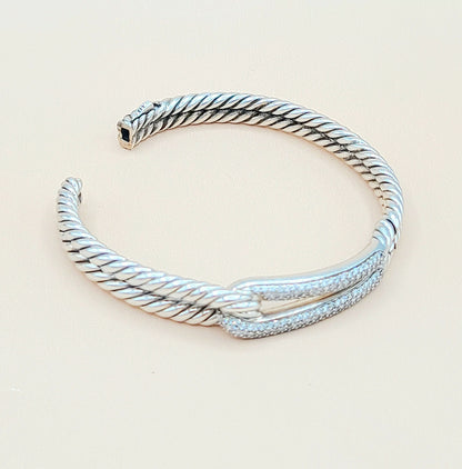    David Yurman Labyrinth Single Loop Diamond Bracelet