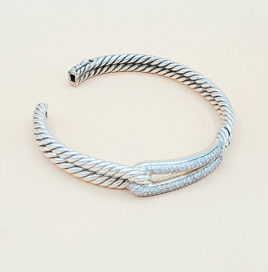  David Yurman Labyrinth Single Loop Diamond Bracelet