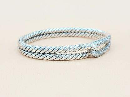    David Yurman Labyrinth Single Loop Diamond Bracelet