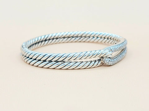  David Yurman Labyrinth Single Loop Diamond Bracelet