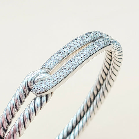  David Yurman Labyrinth Single Loop Diamond Bracelet
