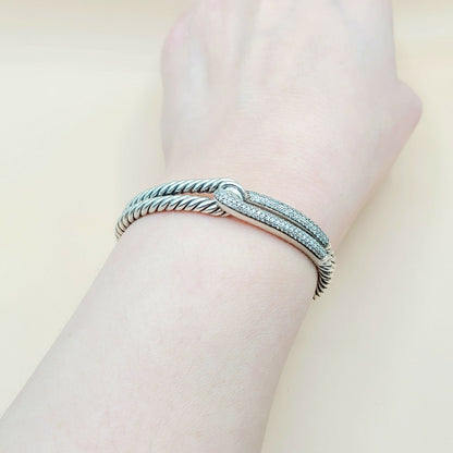    David Yurman Labyrinth Single Loop Diamond Bracelet
