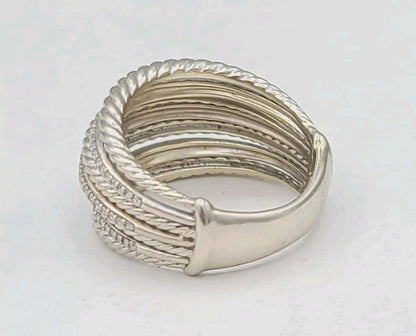 David Yurman Lantana Dome Ring With Diamonds In 18k White Gold