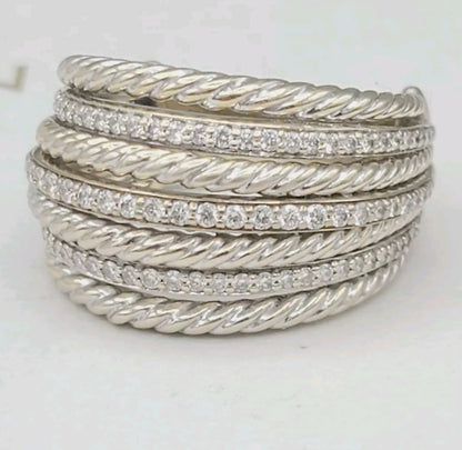 ScreenDavid Yurman Lantana Dome Ring With Diamonds In 18k White Gold