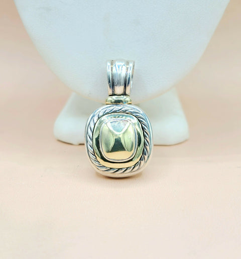  David Yurman Large Albion Gold Dome Pendant Enhancer