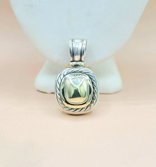  David Yurman Large Albion Gold Dome Pendant Enhancer