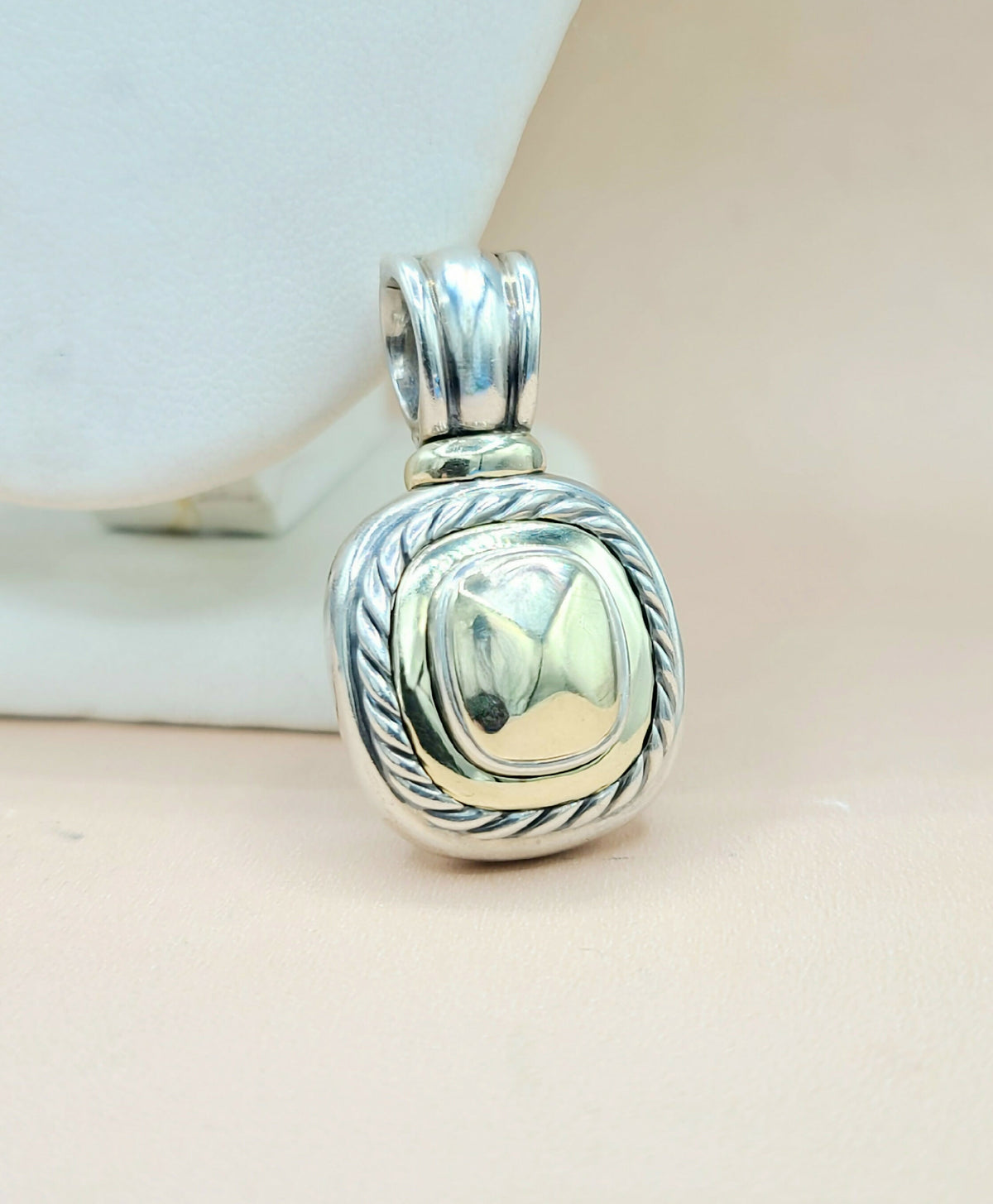  David Yurman Large Albion Gold Dome Pendant Enhancer
