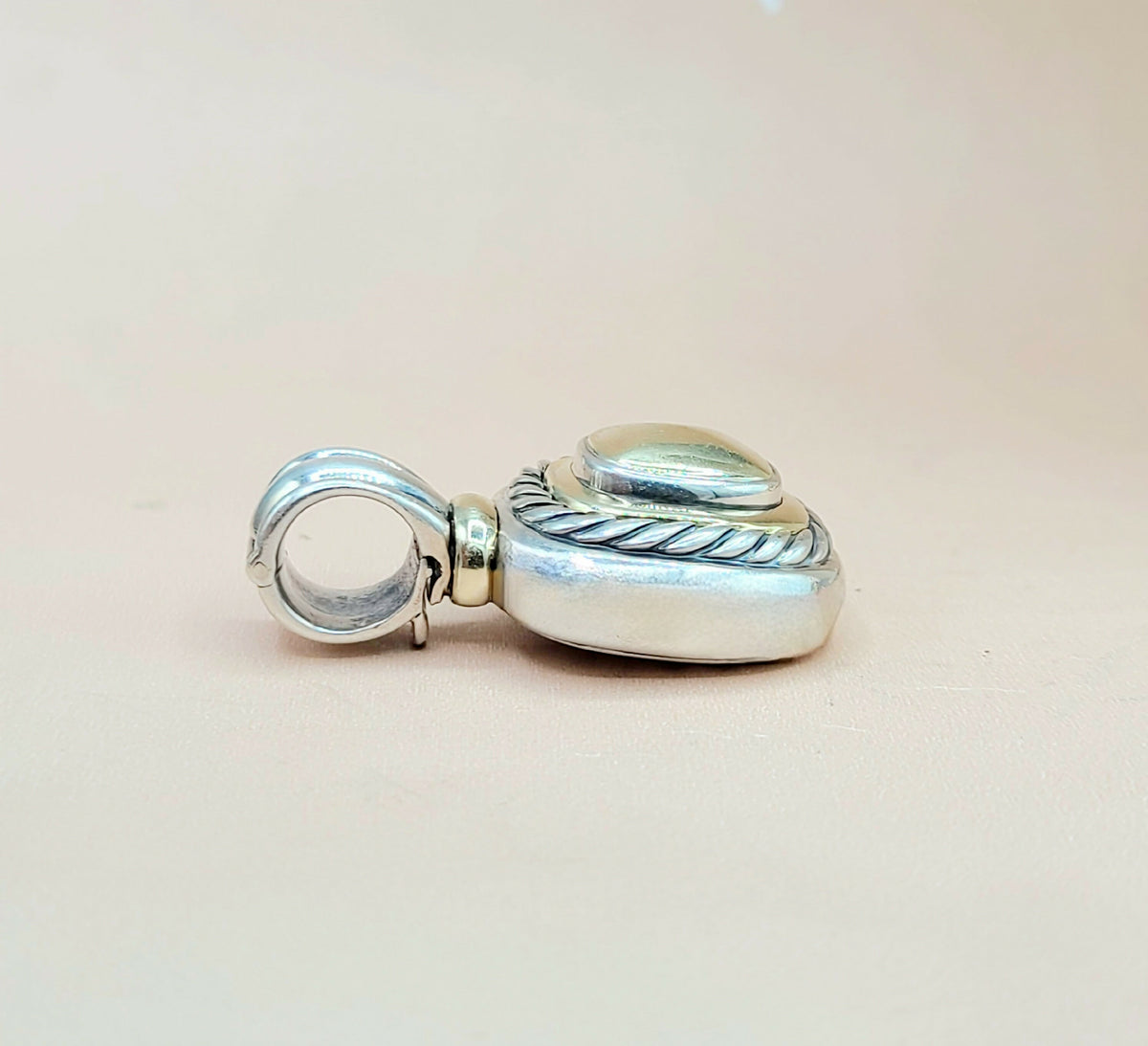  David Yurman Large Albion Gold Dome Pendant Enhancer