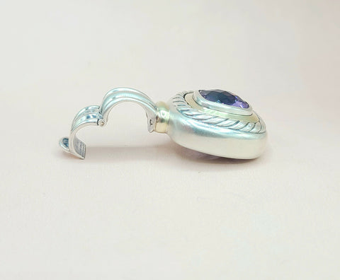  David Yurman Large Albion Amethyst & 14K Gold Pendant Enhancer