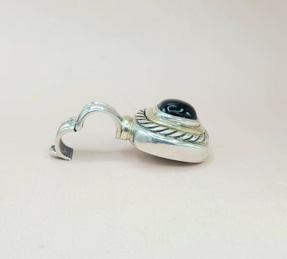  David Yurman Large Albion Black Onyx & 14K Gold Pendant Enhancer
