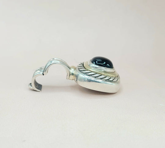  David Yurman Large Albion Black Onyx & 14K Gold Pendant Enhancer