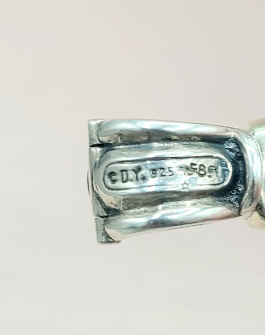  David Yurman Large Albion Black Onyx & 14K Gold Pendant Enhancer