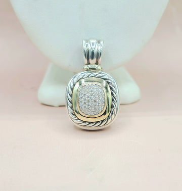 David Yurman Large Albion Diamond & 18K Gold Pendant Enhancer