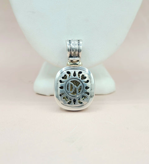  David Yurman Large Albion Diamond & 18K Gold Pendant Enhancer