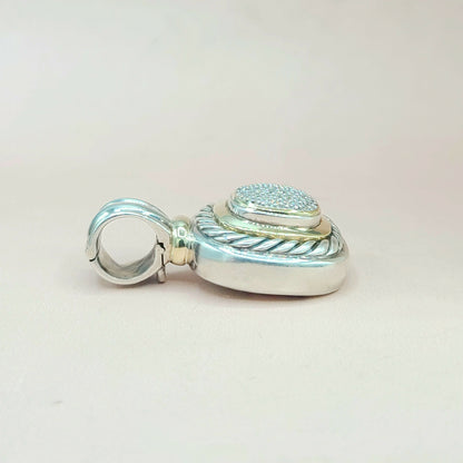 side view of David Yurman Large Albion Diamond & 18K Gold Pendant Enhancer