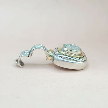 side view of David Yurman Large Albion Diamond & 18K Gold Pendant Enhancer