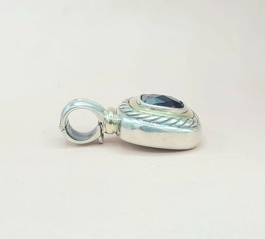  David Yurman Large Albion Garnet & 14K Pendant Enhancer