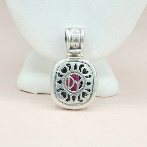  David Yurman Large Albion Garnet & 14K Pendant Enhancer