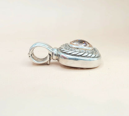  David Yurman Large Albion Morganite Diamond Pendant Enhancer