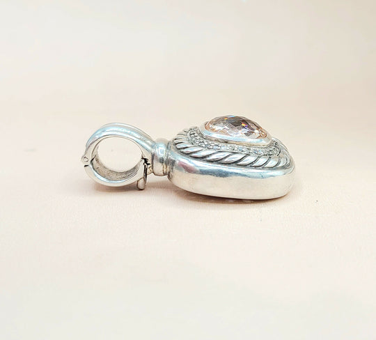  David Yurman Large Albion Morganite Diamond Pendant Enhancer