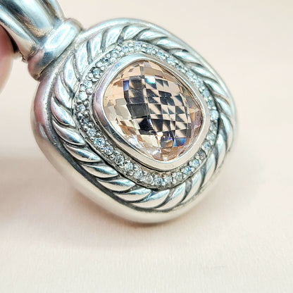  David Yurman Large Albion Morganite Diamond Pendant Enhancer