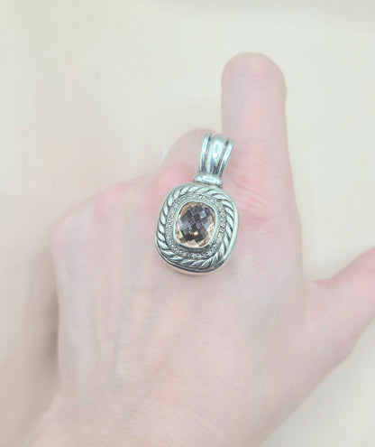  David Yurman Large Albion Morganite Diamond Pendant Enhancer