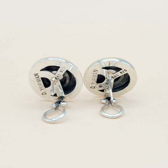  David Yurman Large Cookie Pearl Gold Earrings