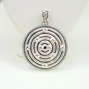  David Yurman-Large Disk Labyrinth-Pendant-Enhancer-