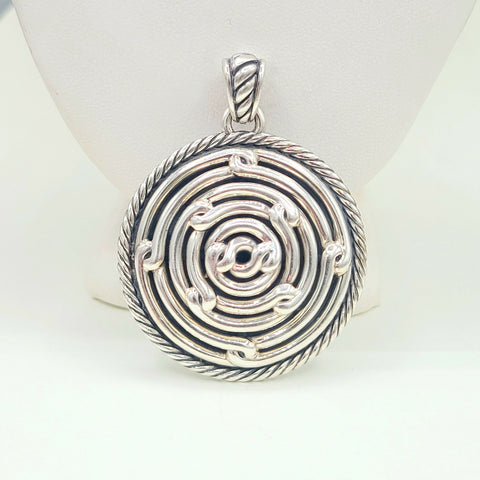  David Yurman-Large Disk Labyrinth-Pendant-Enhancer-