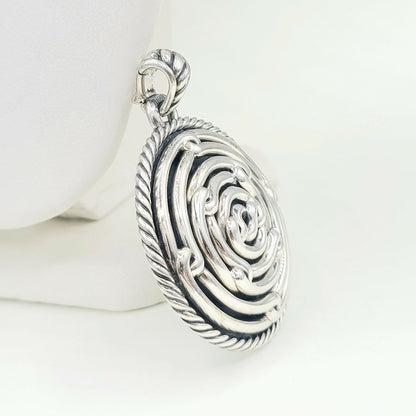  David Yurman-Large Disk Labyrinth-Pendant-Enhancer-