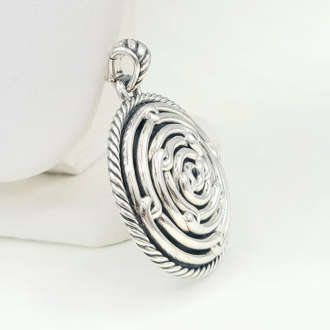  David Yurman-Large Disk Labyrinth-Pendant-Enhancer-